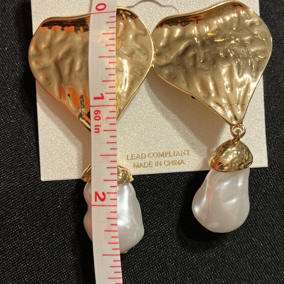 Natasha Limited Edition Heart Faux Pearl Drop Earrings - Picture 5 of 5